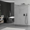 Mexen Kioto ścianka Prysznicowa Wolnostojąca 130 X 200 Cm, Transparent 8 Mm, Czarna - 800-130-002-70-00