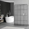 Mexen Kioto ścianka Prysznicowa Wolnostojąca 130 X 200 Cm, Transparent/czarny Wzór 8 Mm, Biała - 800-130-002-20-77