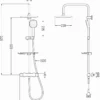 Mexen KT33 Zestaw Prysznicowy Natynkowy Z Deszczownicą I Baterią Termostatyczną, Czarny - 771503393-70