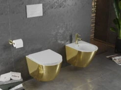 Mexen Lena Bidet Wiszący, Biały/złoty - 35224806