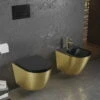 Mexen Lena Bidet Wiszący, Czarny Mat/złoty Wzór Linie - 35224877
