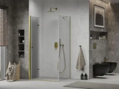 Mexen Lima Kabina Prysznicowa Składana 70 X 80 Cm, Transparent, Złota - 856-070-080-50-00 -123Łazienka Sklep mexen lima kabina prysznicowa skladana 70 x 80 cm transparent zlota 856 070 080 50 00 2