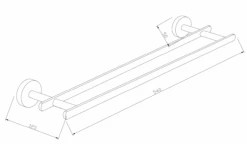 Mexen Loft Podwójny Wieszak Na Ręcznik, Chrom - 7012625-00