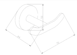Mexen Loft Podwójny Wieszak Na Ręczniki, Czarny - 7012635-70