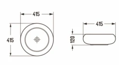Mexen Lola Umywalka Nablatowa 41 X 41 Cm, Czarna - 22214185
