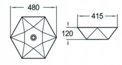 Mexen Mery Umywalka Nablatowa 48 X 41 Cm, Czarna Mat - 21984885