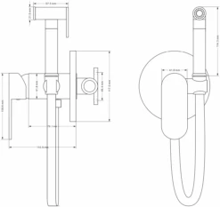 Mexen Milo Bateria Bidetowa Podtynkowa Z Zestawem Punktowym, Złota - 7599350-50