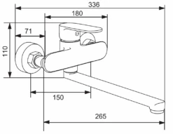 Mexen Milo Bateria Wannowa Długa Wylewka, Złota - 71335-50