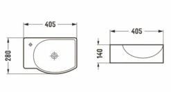 Mexen Mista Umywalka Nablatowa Prawa 40 X 28 Cm, Czarna Mat - 22174085R