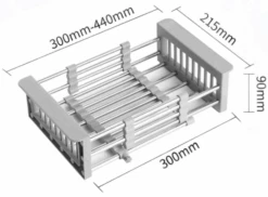 Mexen Ociekacz Kuchenny Teleskopowy Z Regulowaną Szerokością, Szary - 660730-71