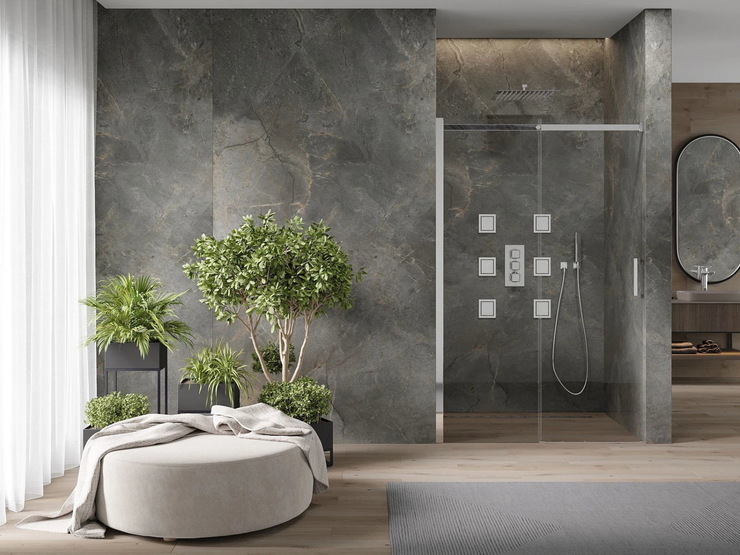 Mexen Omega Drzwi Prysznicowe Rozsuwane 100 Cm, Transparent, Chrom - 825-100-000-01-00 1 Mexen Omega Drzwi Prysznicowe Rozsuwane 100 Cm, Transparent, Chrom - 825-100-000-01-00