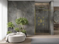 Mexen Omega Drzwi Prysznicowe Rozsuwane 120 Cm, Transparent, Złote - 825-120-000-50-00