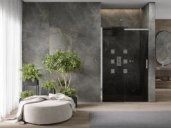 Mexen Omega Drzwi Prysznicowe Rozsuwane 130 Cm, Grafit, Chrom - 825-130-000-01-40