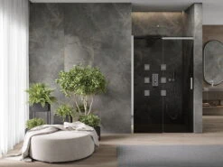 Mexen Omega Drzwi Prysznicowe Rozsuwane 150 Cm, Grafit, Chrom - 825-150-000-01-40