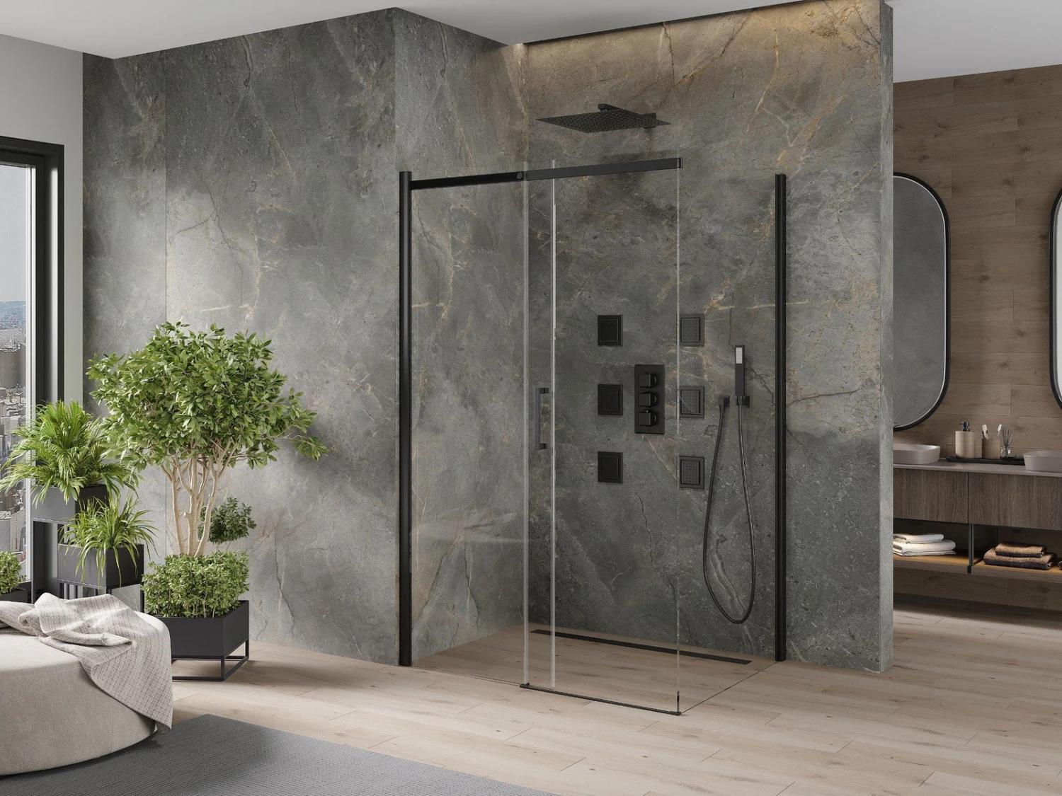 Mexen Omega Kabina Prysznicowa Rozsuwana 100 X 80 Cm, Transparent, Czarna - 825-100-080-70-00 2 Mexen Omega Kabina Prysznicowa Rozsuwana 100 X 80 Cm, Transparent, Czarna - 825-100-080-70-00 - obrazek 2