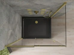 Mexen Omega Kabina Prysznicowa Rozsuwana 100 X 90 Cm, Transparent, Złota + Brodzik Flat, Czarny - 825-100-090-50-00-4070G -123Łazienka Sklep mexen omega kabina prysznicowa rozsuwana 100 x 90 cm transparent zlota brodzik flat czarny 825 100 090 50 00 4070g 4