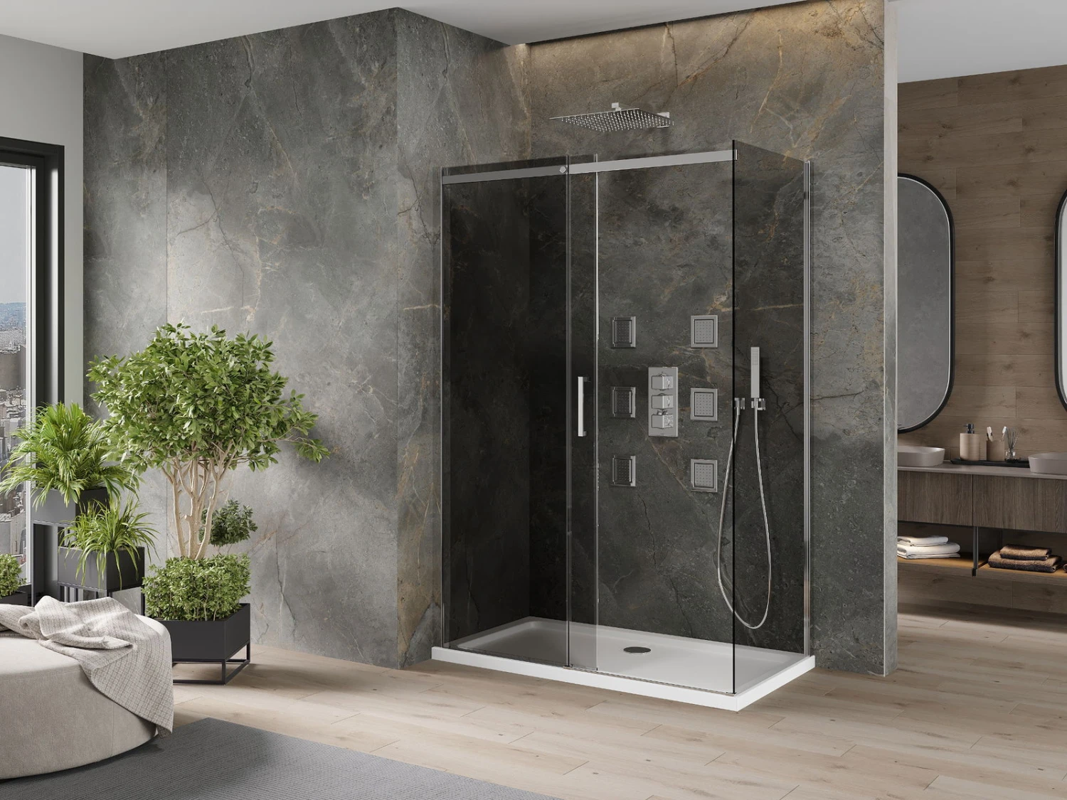 Mexen Omega Kabina Prysznicowa Rozsuwana 130 X 70 Cm, Grafit, Chrom + Brodzik Flat, Bialy - 825-130-070-01-40-4010 2 Mexen Omega Kabina Prysznicowa Rozsuwana 130 X 70 Cm, Grafit, Chrom + Brodzik Flat, Bialy - 825-130-070-01-40-4010 - obrazek 2