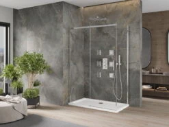 Mexen Omega Kabina Prysznicowa Rozsuwana 140 X 80 Cm, Transparent, Chrom + Brodzik Flat - 825-140-080-01-00-4010