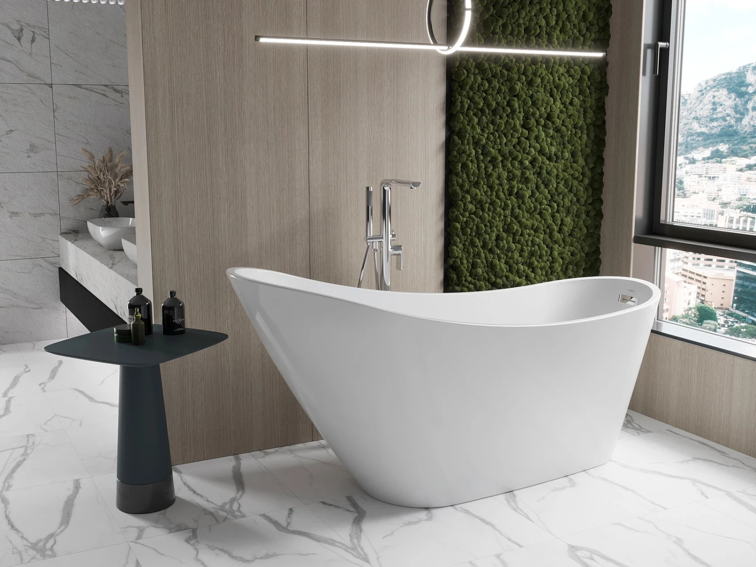 Mexen Oviedo Wanna Wolnostojąca 170 X 76 Cm, Biała, Przelew Chrom - 51561707600 1 Mexen Oviedo Wanna Wolnostojąca 170 X 76 Cm, Biała, Przelew Chrom - 51561707600