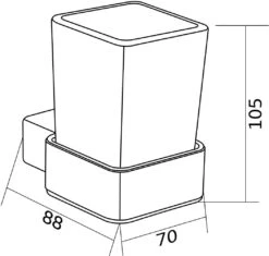 Mexen Pavo Kubek Na Szczoteczki, Czarny - 7030438-70