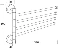 Mexen Poczwórny Obrotowy Wieszak Na Ręcznik, Złoty - 7039244-50