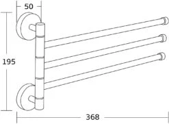 Mexen Potrójny Obrotowy Wieszak Na Ręcznik, Chrom - 7039243-00