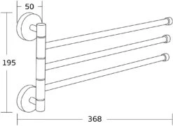 Mexen Potrójny Obrotowy Wieszak Na Ręcznik, Czarny - 7039243-70