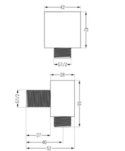 Mexen Przyłącze Kątowe, Czarne - 79345-70