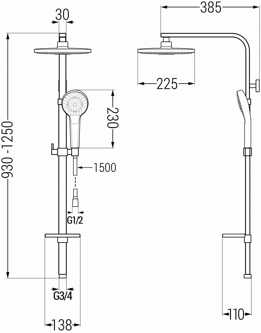 Mexen Q05 Kolumna Prysznicowa, Chrom/biała - 798050595-00 1 Mexen Q05 Kolumna Prysznicowa, Chrom/biała - 798050595-00