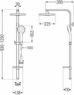 Mexen Q05 Kolumna Prysznicowa, Złota/biała - 798050595-50