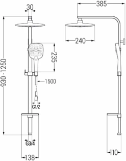 Mexen Q17 Kolumna Prysznicowa, Biała/chrom - 798171795-21