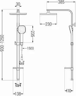 Mexen Q33 Kolumna Prysznicowa, Chrom/biały - 798333395-02