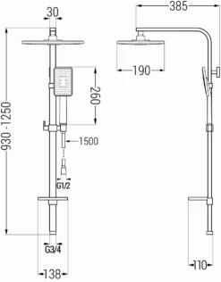 Mexen Q54 Kolumna Prysznicowa, Biała/chrom - 798545495-21