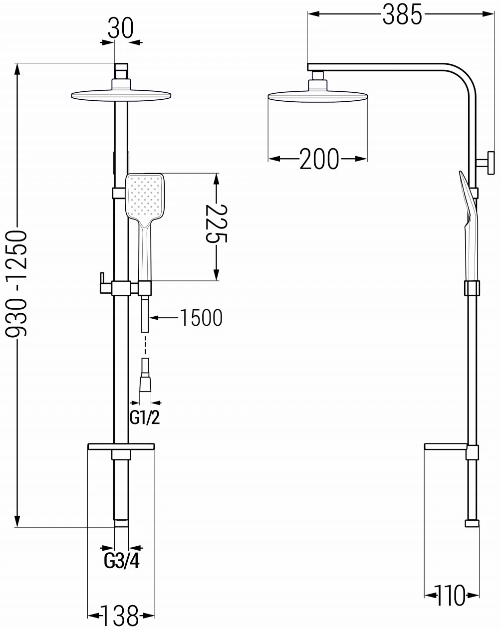 Mexen Q62 Kolumna Prysznicowa, Czarna - 798626295-70 1 Mexen Q62 Kolumna Prysznicowa, Czarna - 798626295-70