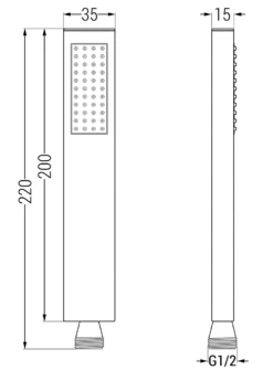 Mexen R-02 Rączka Prysznicowa 1-funkcyjna, Chrom - 79500-00