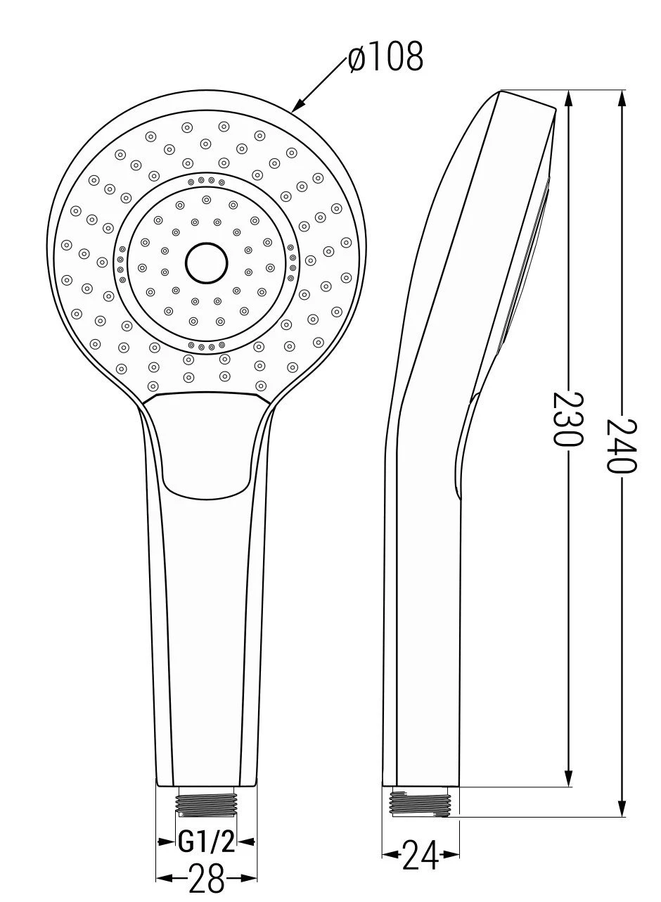 Mexen R-05 Rączka Prysznicowa 3-funkcyjna, Złota/biała - 79505-50 1 Mexen R-05 Rączka Prysznicowa 3-funkcyjna, Złota/biała - 79505-50