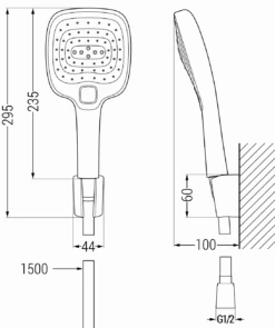 Mexen R-17 Zestaw Prysznicowy Punktowy, Czarny - 785175052-70
