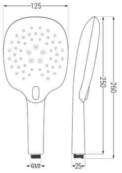 Mexen R-22 Rączka Prysznicowa 3-funkcyjna, Chrom - 79522-00