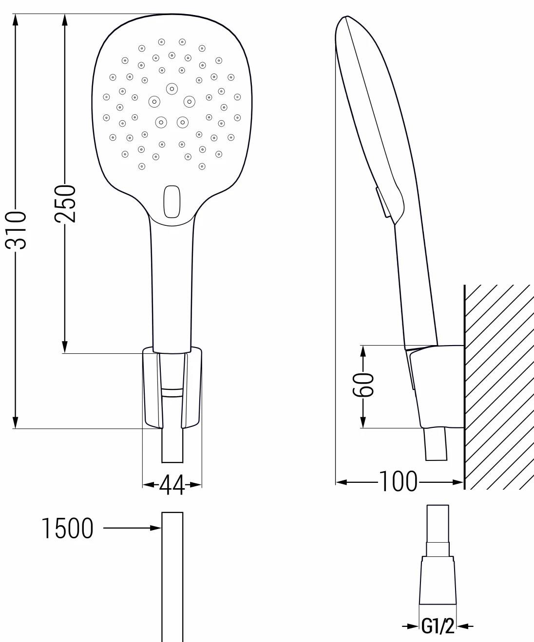 Mexen R-22 Zestaw Prysznicowy Punktowy, Czarny - 785225052-70 1 Mexen R-22 Zestaw Prysznicowy Punktowy, Czarny - 785225052-70
