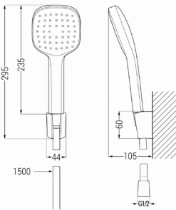 Mexen R-33 Zestaw Prysznicowy Punktowy, Chrom - 785335052-00