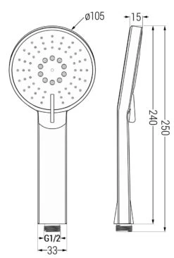 Mexen R-40 Rączka Prysznicowa 3-funkcyjna, Złota - 79540-50