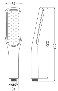 Mexen R-49 Rączka Prysznicowa 1-funkcyjna, Czarna/złota - 79549-75