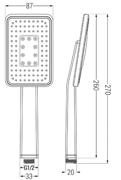 Mexen R-54 Rączka Prysznicowa 1-funkcyjna, Biała/chrom - 79554-21