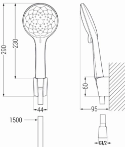 Mexen R-74 Zestaw Prysznicowy Punktowy, Czarny - 785745052-70
