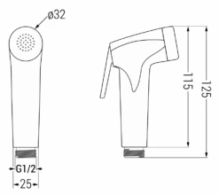 Mexen R-76 Rączka Bidetowa, Grafit - 79576-66