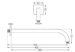 Mexen Ramię Prysznicowe ścienne 38 Cm Chrom - 79113-00