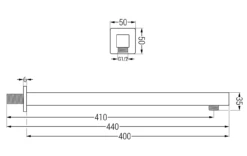 Mexen Ramię Prysznicowe ścienne 40 Cm Chrom - 79111-00