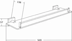 Mexen Rufo Wisząca Półka Szklana, Chrom - 7050937-00