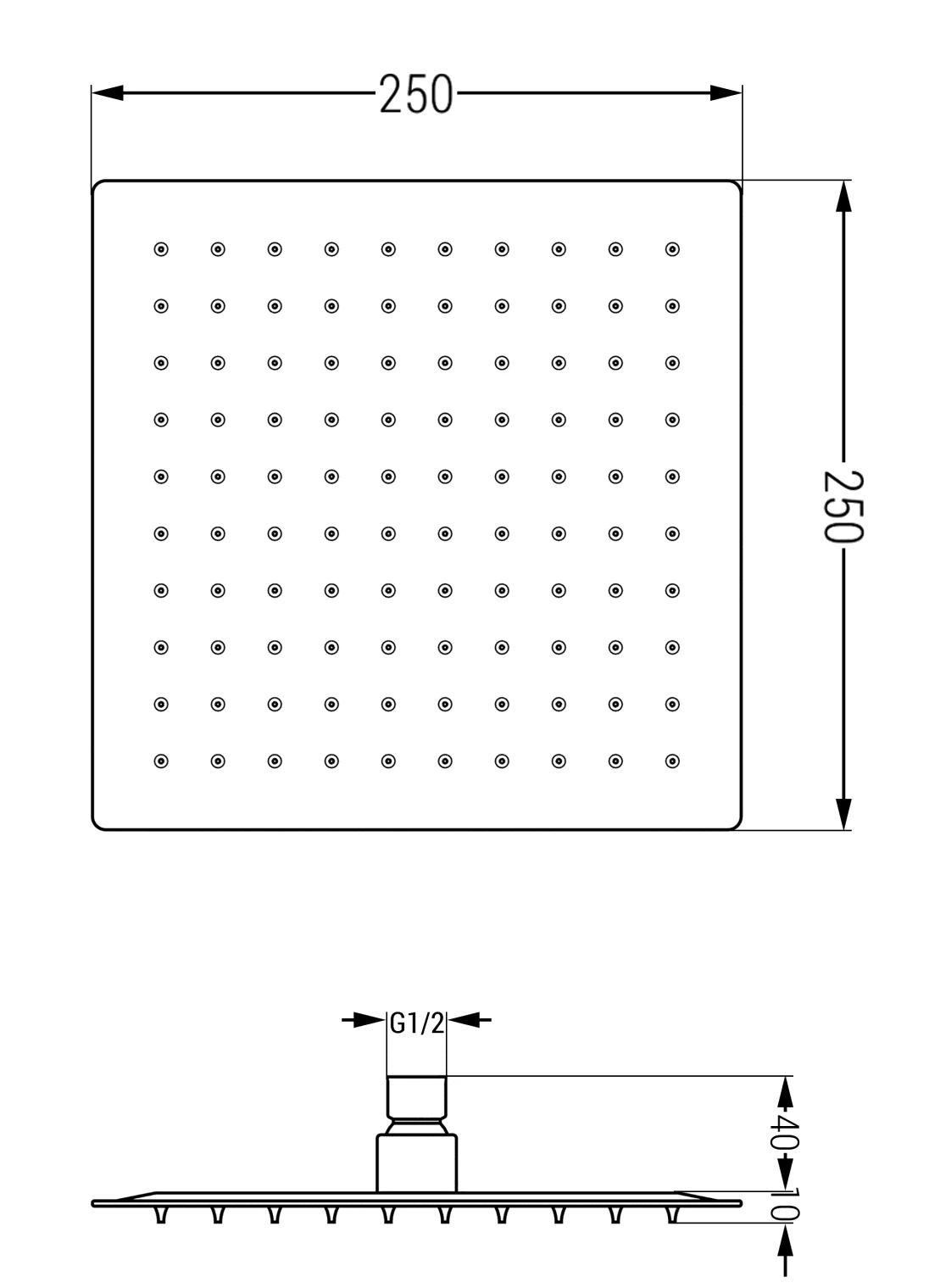Mexen Slim Deszczownica 25 X 25 Cm, Różowe Złoto - 79125-60 2 Mexen Slim Deszczownica 25 X 25 Cm, Różowe Złoto - 79125-60 - obrazek 2