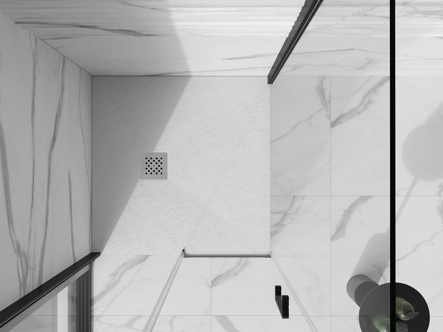 Mexen Stone+ Brodzik Kompozytowy Kwadratowy 90 X 90 Cm, Biały - 44109090 3 Mexen Stone+ Brodzik Kompozytowy Kwadratowy 90 X 90 Cm, Biały - 44109090 - obrazek 3